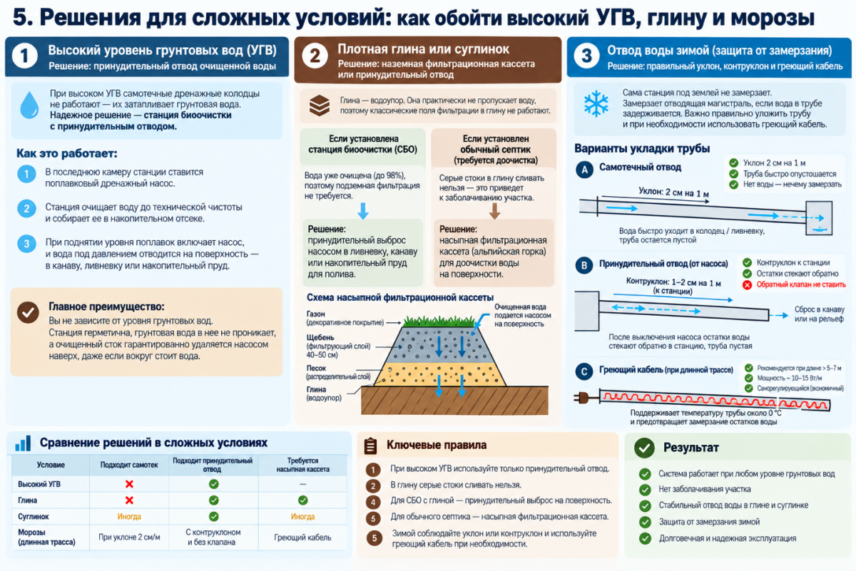 Решения для сложных условий: как обойти высокий УГВ, глину и морозы